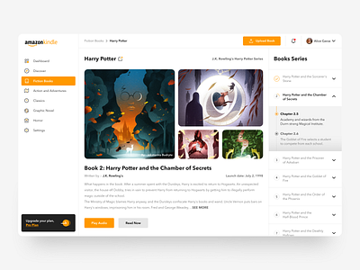 Amazon Kindle Design 📚 amazon book clean dashboard illustration kindle magic portal progress bar shelf study upgrade yellow