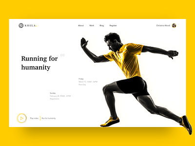 Running for Humanity app branding charity clean design explore graphic design humanity landing page logo online race responsive sport sports typography ux vector web yellow