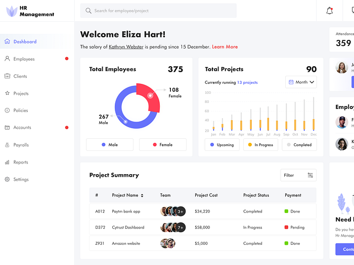 HR Management by Prateek Saini (PS) for Nickelfox - UI/UX Design on ...
