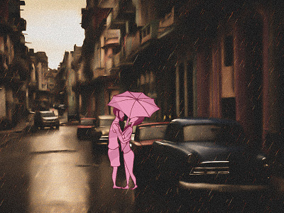 Love In the Rain - First shot!!! 1st art concept debute illustration love matt photoshop rain shot