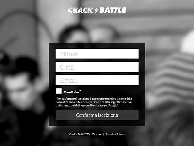 Form Crack a Battle enrollment entry form login minimal registration
