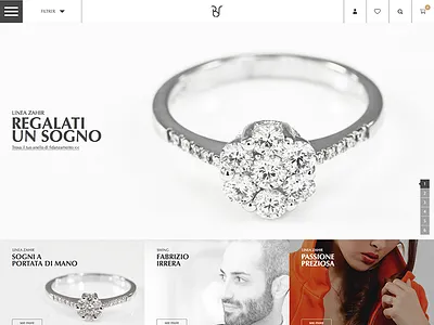 BS Gioielli Design (UI Design Web Site) bs gioielli cartier jewel jewelry layout lookbook oufit ring swarovski tiffany user interface zahir