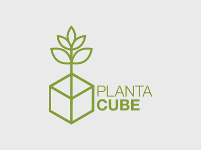 Planta Cube branding cube green helvetica identity lettering logo logotype mark plant trademark typography