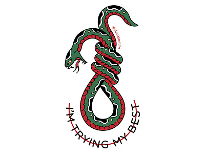 I'm Trying My Best alana tomlin alanatomlin illustration noose snake tattoo traditional tattoo