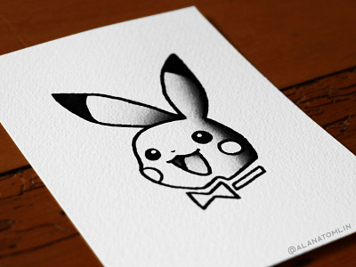 #02 Pikachu alana tomlin alanatomlin american traditional bunny pikachu playboy playboy bunny pokemon tattoo traditional tattoo