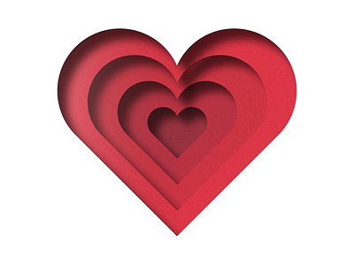 Heart 3d 3d art amateur design feeling heart icon illustration illustrator illustrator art illustrator cc layer art logo love paper art red valentine valentine card valentines day vector