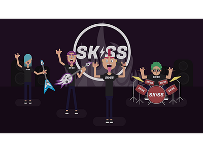 Skiss 2d adobe illustrator amateur band character character creation colors design dribbble invite giveaway flat flat design flatdesign gigantic hardrock illustration illustrator art illustrator cc music rock band vector