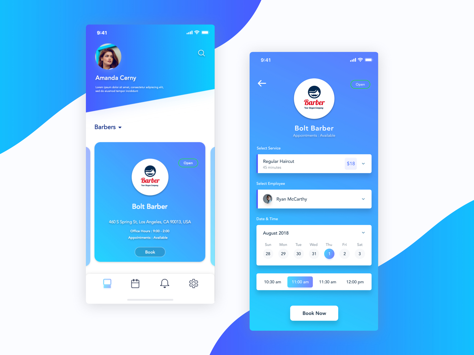 Saloon Booking App by Kevin on Dribbble