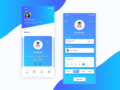 Saloon Booking App app application booking booking app design app gradient iphone x mobile mobile app design saloon ui ui ux design ux