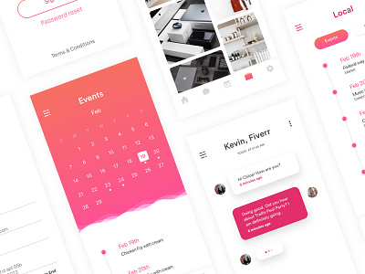 Beautiful Event App app application beautiful chat colour design app elegant event flat gradient ios iphone x mobile mobile app design social media ui ui ux design ux