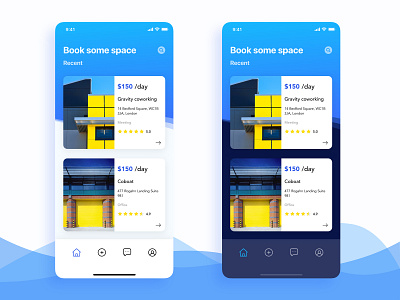 Booking Space - iOS App Mockup android app application design gradient ios ui ui ux design ux