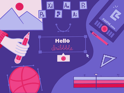 Hello Dribbble 👋 design designer dribbble hello hello dribbble illustration uiux web designer