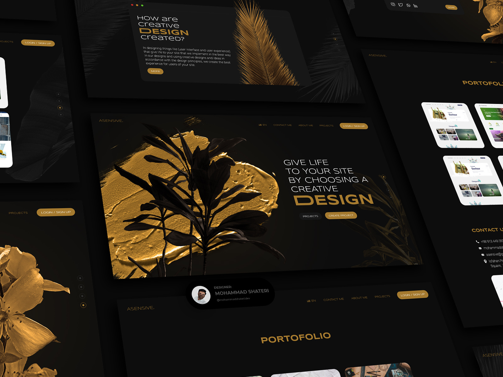 Creative black theme - Asensive by Mohammad Shateri on Dribbble
