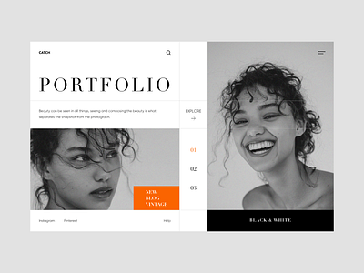 Catch blog photography ui ux vintage web