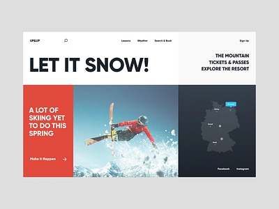 Skiing mountain ski resort skiing snowboard ui web