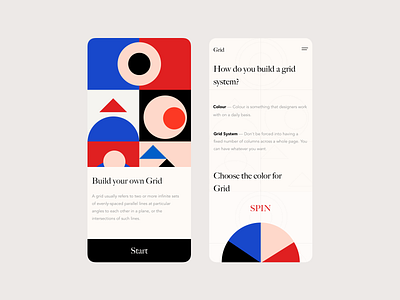 Grid app app design colours design interface mobile shape ui
