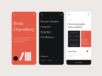 Book Depository app app design book design interface shopping ui web