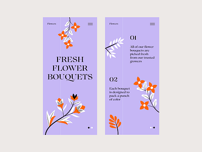 Flowers Responsive colors design illustration interface responsive typography ui web