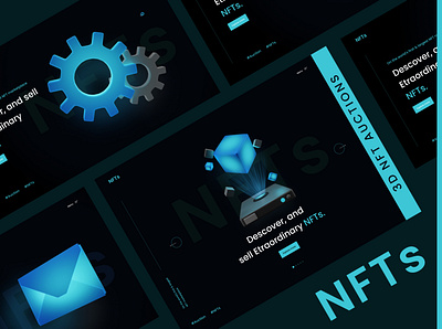 NFT Marketplace 3d web hero section hero ui landing page nft marketplace web ui