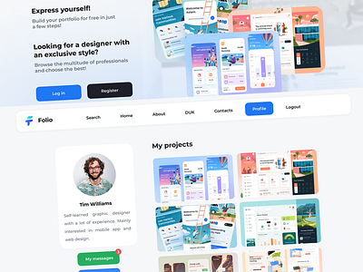 Folio.lt designer portfolio network design logo minimalistic portfolio ui web design