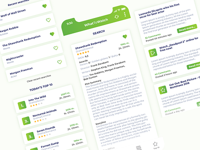WhatToWatch mobile app design