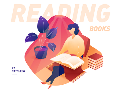 READING BOOKS design illustration