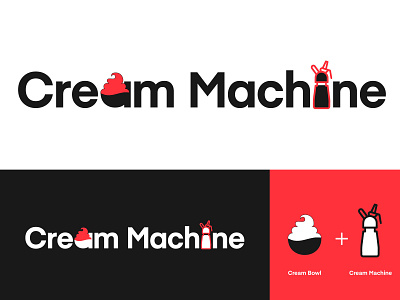 Cream Machine Logo branding business logo food logo graphic design logo minimal typography ui ux website