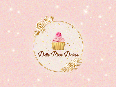 Belle Rose Bakes Logo branding business logo cupcake logo elegant design food logo luxury logo minimalist logo modern logo