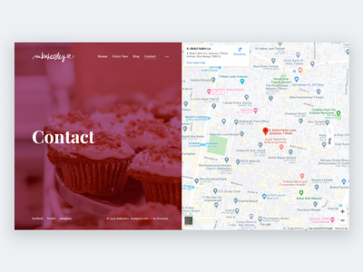 Bakersley — Contact Page Map Design bakery branding design illustration ui ux web web design website