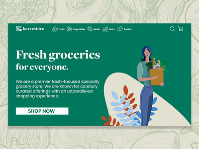 Harvestore — Homepage Design bakery branding design illustration ui ux web web design website websites