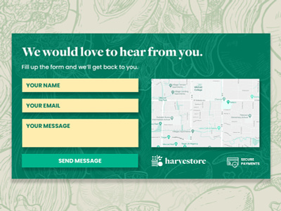 Harvestore — Contact Section Design bakery branding design illustration ui ux web web design website websites