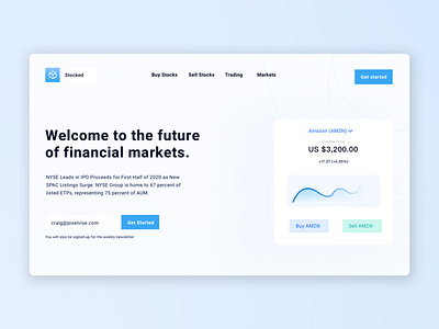 Stocked - Stock Trading Landing Page UI/UX