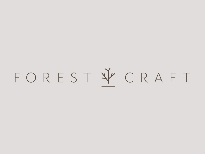 Forest Craft minimal branding folk wood tree logo indie