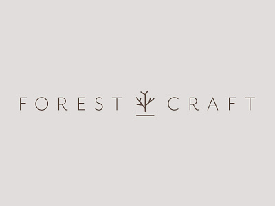 Forest Craft branding folk indie logo minimal tree wood