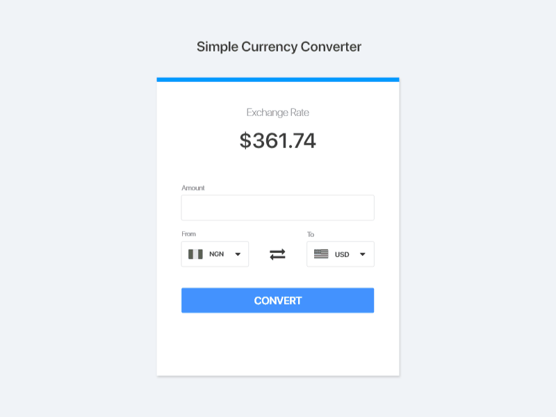 Simple currency converter interaction design ui ux