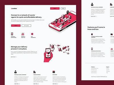 Senbox Landing Page illustration landing page logistics shipping shopping ui ux web