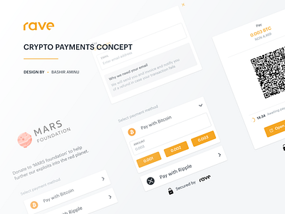 Rave by Flutterwave - Crypto Payments Concept banking cryptocurrency design finance ui ux web design