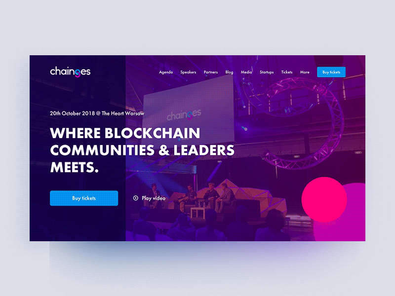 Chainges.co Website Concept blockchain conference cryptocurrency gif principle ui ux website