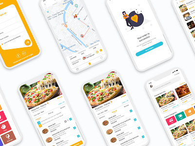 Eco food app branding design flat ui ux