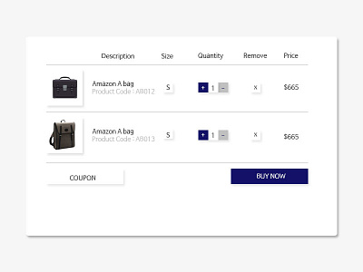 dailyui #058 Shopping Cart