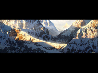 Mountains conceptart mattepainting mountains