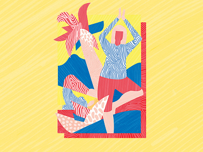 Yoga in Barcelona design illustration pattern print