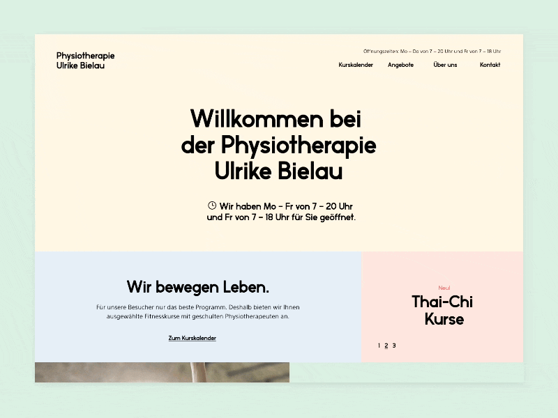 Physiotherapy Website colors design layout physiotherapy ui web website