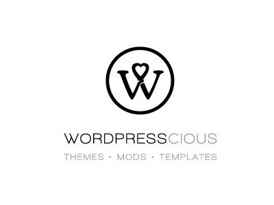 WordPresscious branding black and white logo simple