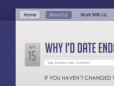 Liz Strauss Redesign blog purple redesign silver website