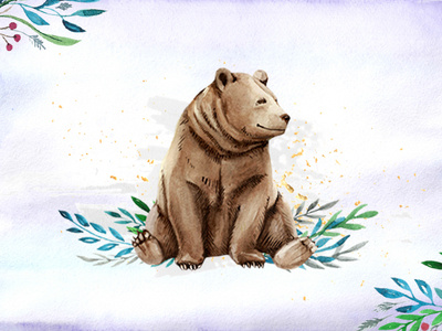 Winter Bear bear illustration lovely watercolor watercolor art watercolor illustration watercolor painting wild winter winter animal