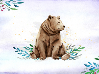 Winter Bear lovely wild watercolor illustration watercolor painting winter animal winter bear illustration watercolor art watercolor
