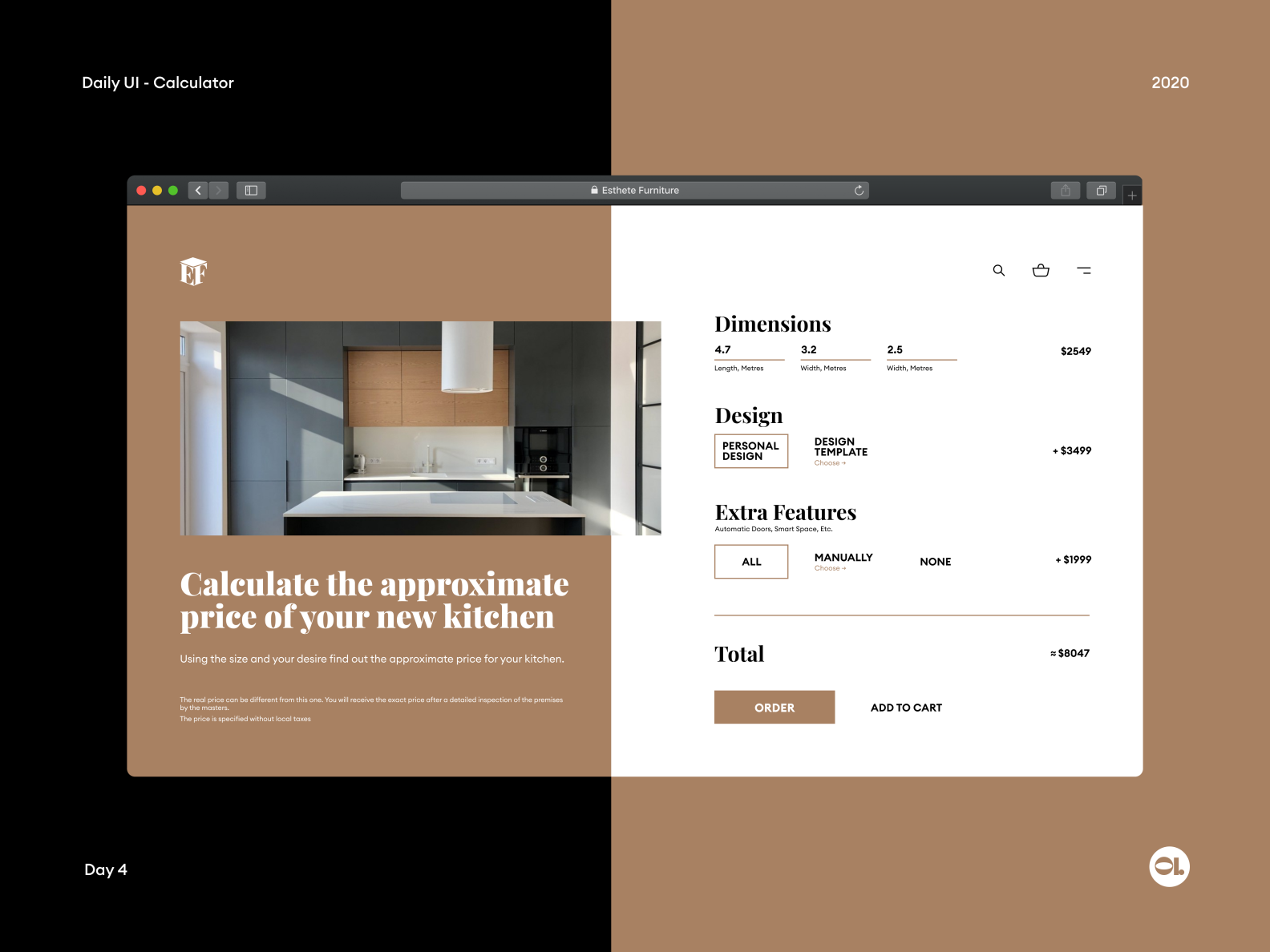 Furniture Calculator Daily UI 4 by Ol Kre on Dribbble