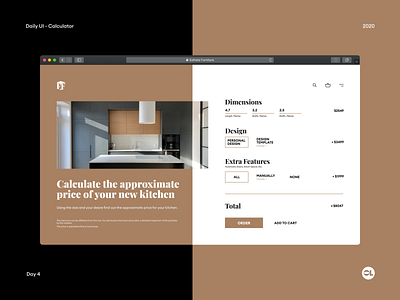 Furniture Calculator - Daily UI 4 design ui ux webdesign website design