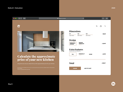 Furniture Calculator - Daily UI 4